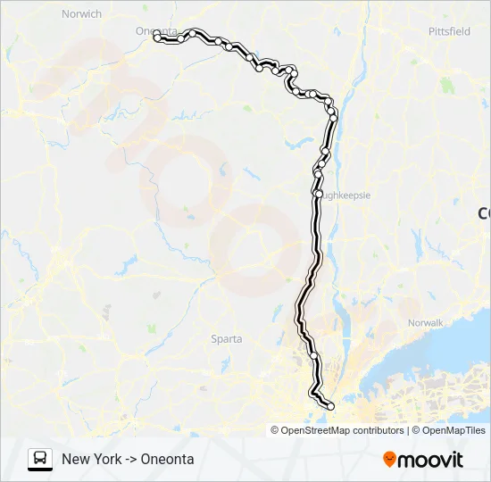 ADIRONDACK TRAILWAYS 104 Bus Line Map