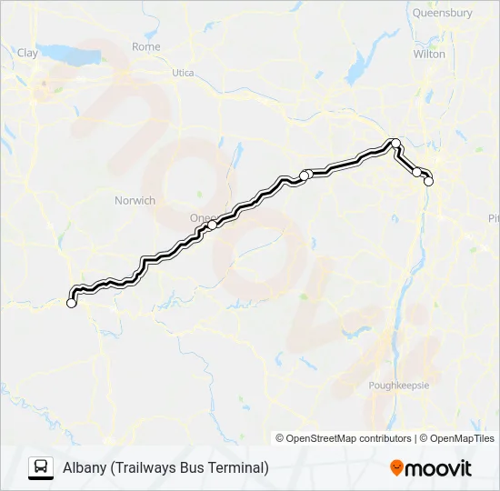 ADIRONDACK TRAILWAYS 134 Bus Line Map