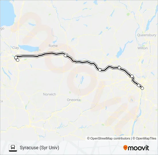 ADIRONDACK TRAILWAYS 253 Bus Line Map