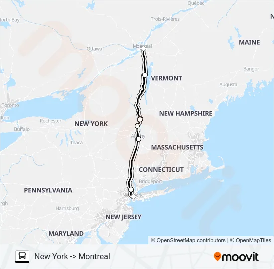 ADIRONDACK TRAILWAYS 278 Bus Line Map