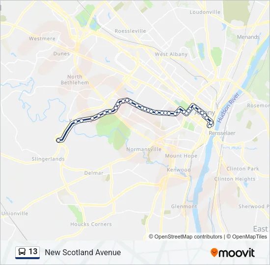 13 Bus Line Map