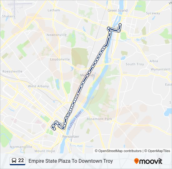 22 bus Line Map