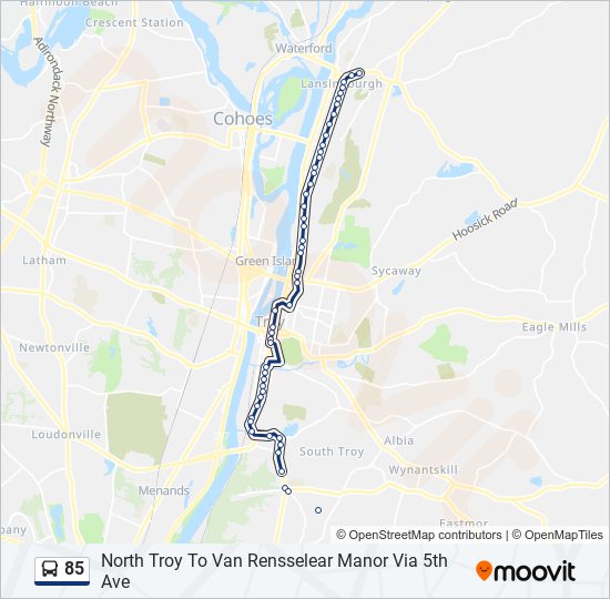 Directions To 85 North From My Location 85 Route: Schedules, Stops & Maps - North Troy To Van Rensselear Manor Via  5Th Ave (Updated)