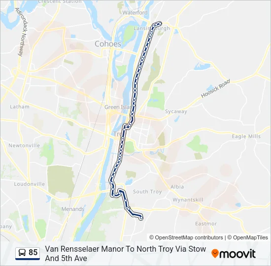 85 Bus Line Map