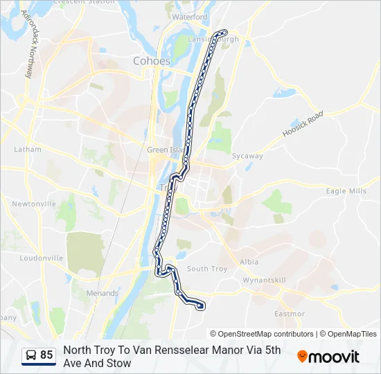 85 Bus Line Map