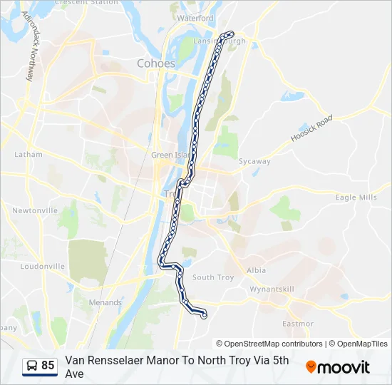 85 Bus Line Map