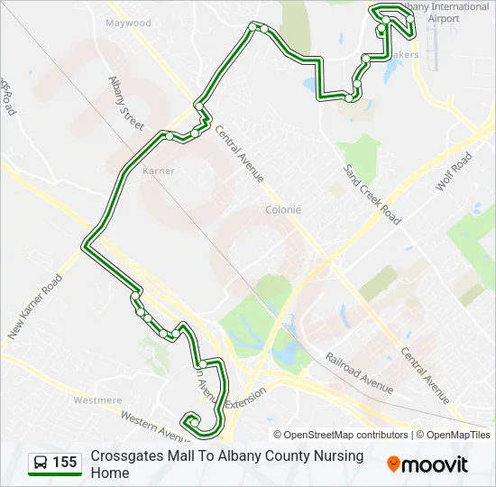 155 Bus Line Map