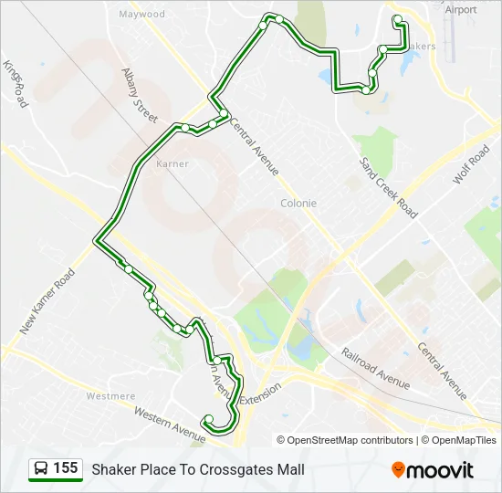 155 Bus Line Map