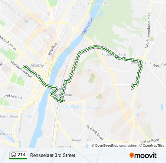 Mapa de 214 de autobús