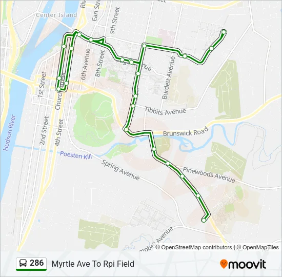286 Bus Line Map