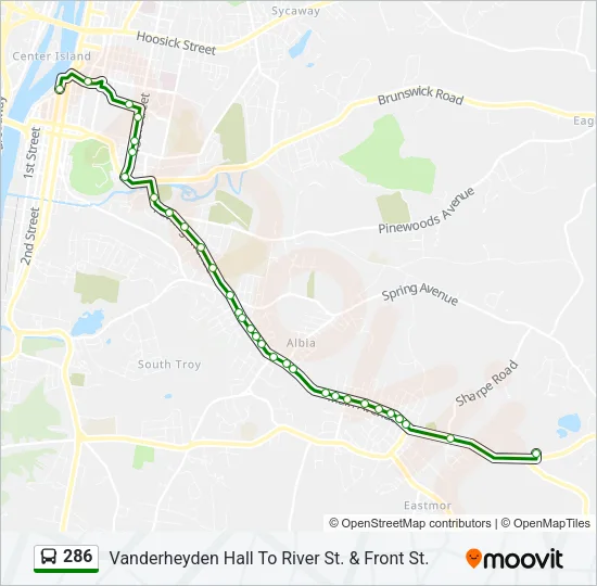 286 Bus Line Map