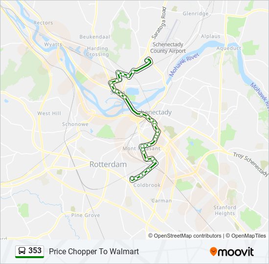 353 bus Line Map