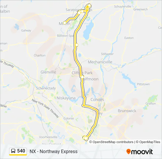 540 Bus Line Map