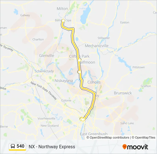 540 Bus Line Map