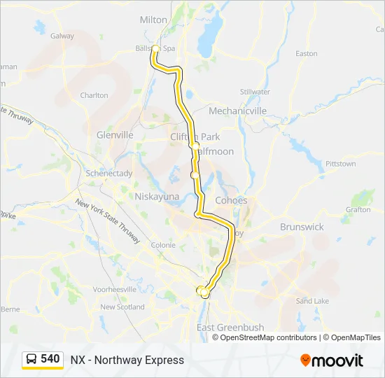 540 Bus Line Map