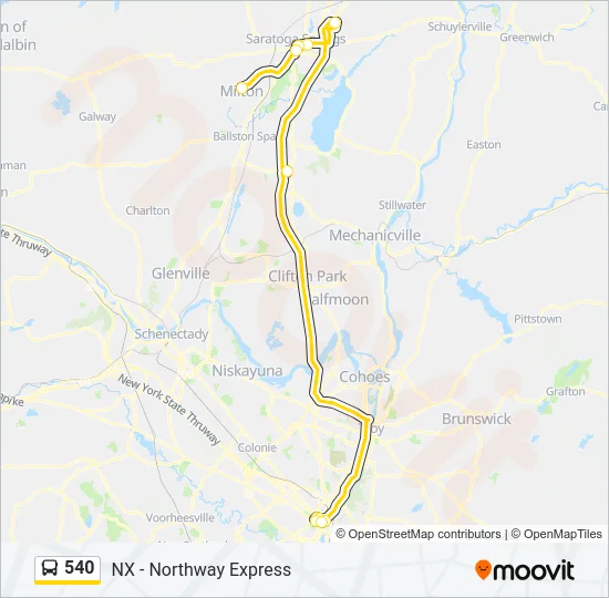 540 Bus Line Map
