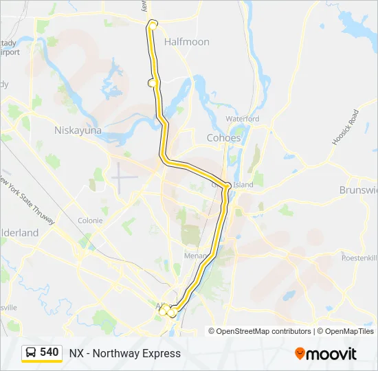 540 Bus Line Map