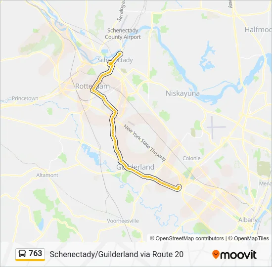 Mapa de 763 de autobús