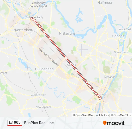 905 Bus Line Map