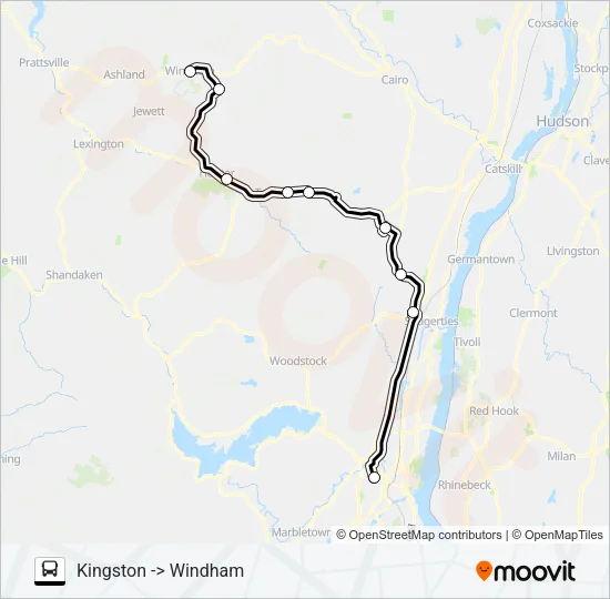 ADIRONDACK TRAILWAYS 612 Bus Line Map