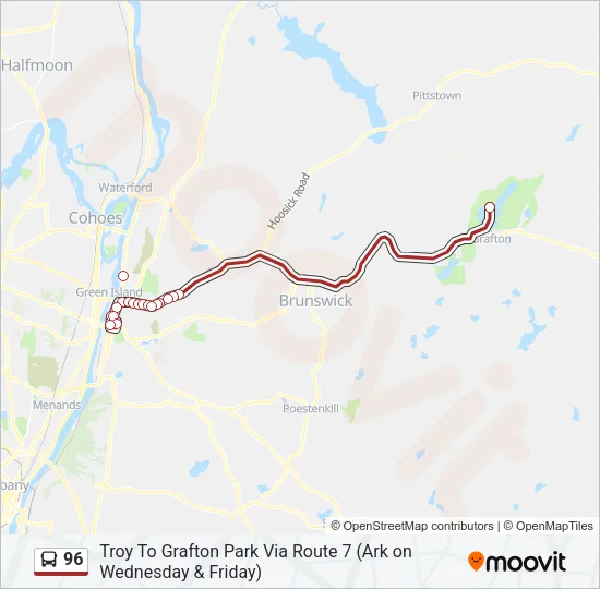 96 Bus Line Map