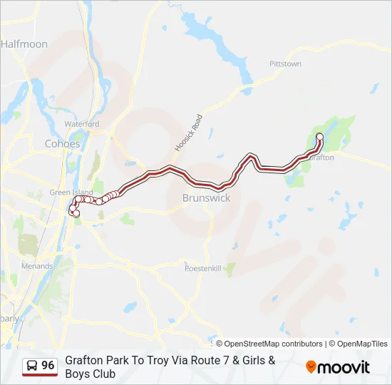 96 Bus Line Map