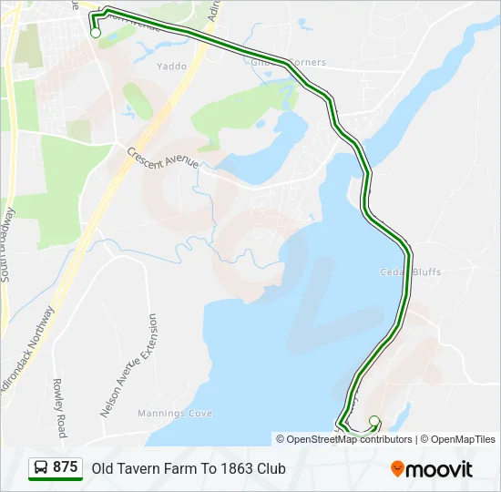 875 Bus Line Map