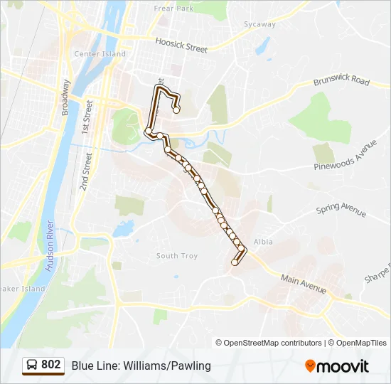 802 Bus Line Map