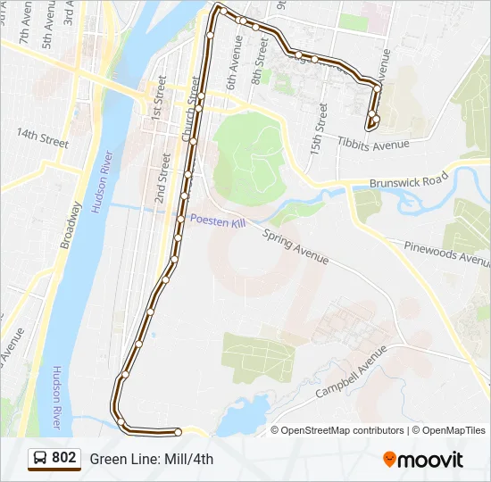 802 Bus Line Map