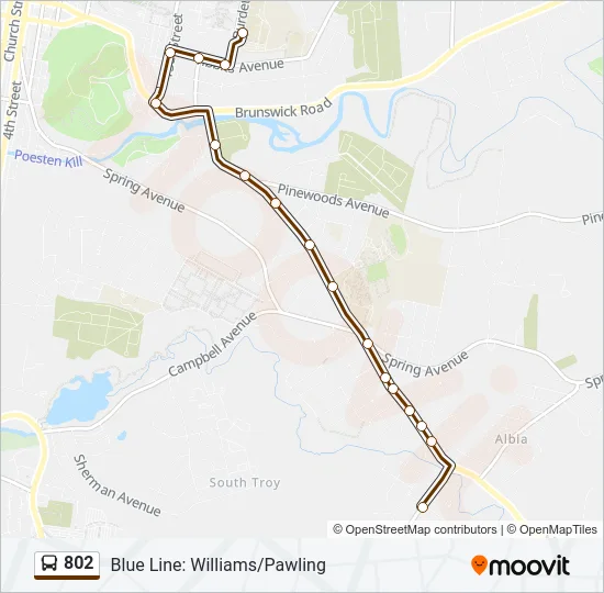 802 Bus Line Map