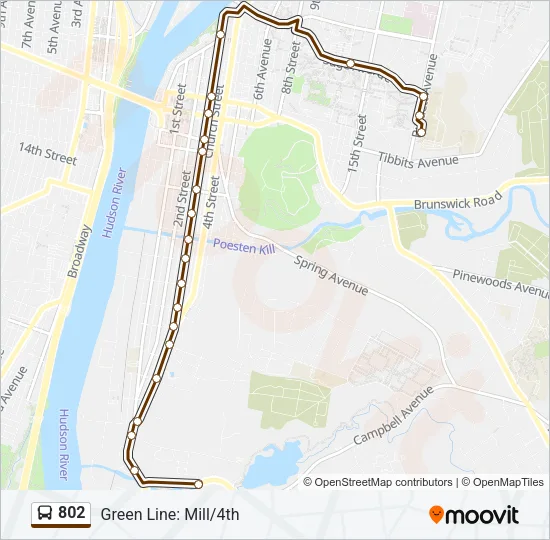 802 Bus Line Map