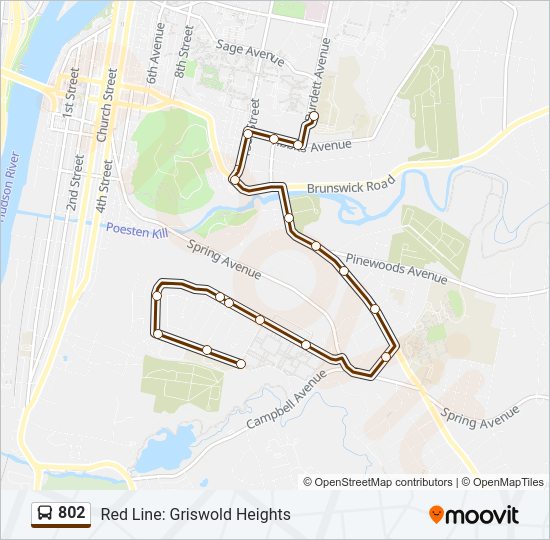 802 Bus Line Map