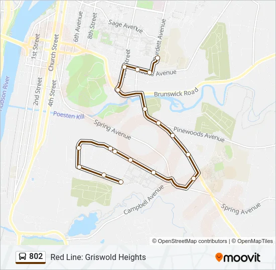 802 Bus Line Map
