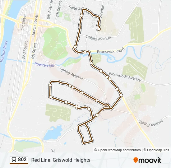 802 Bus Line Map