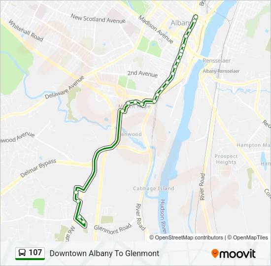 107 Bus Line Map