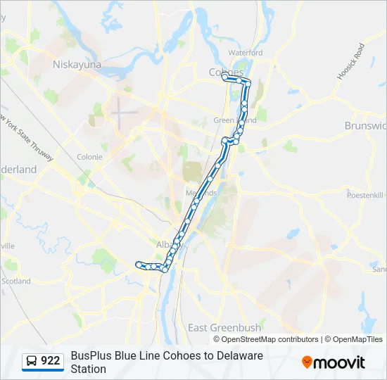 922 Bus Line Map