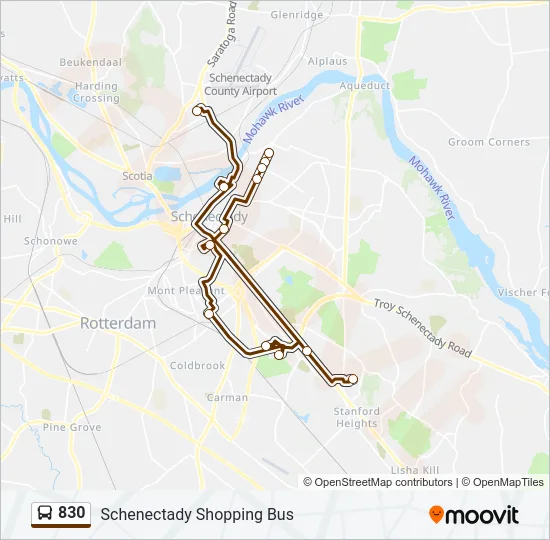 830 Bus Line Map