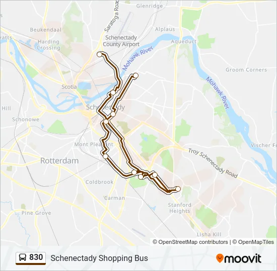 830 Bus Line Map