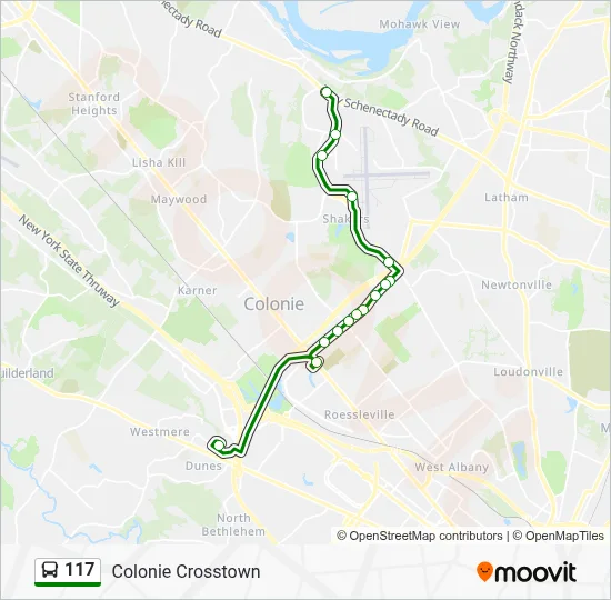 117 Route: Schedules, Stops & Maps - Crossgates Mall To Latham Via ...