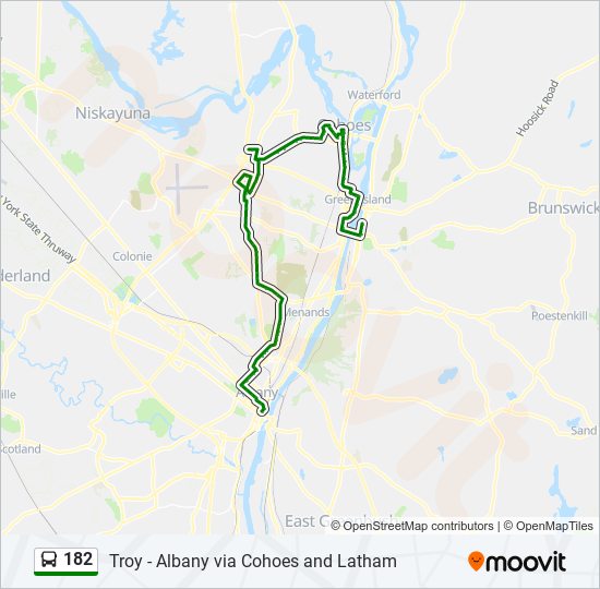 Mapa de 182 de autobús