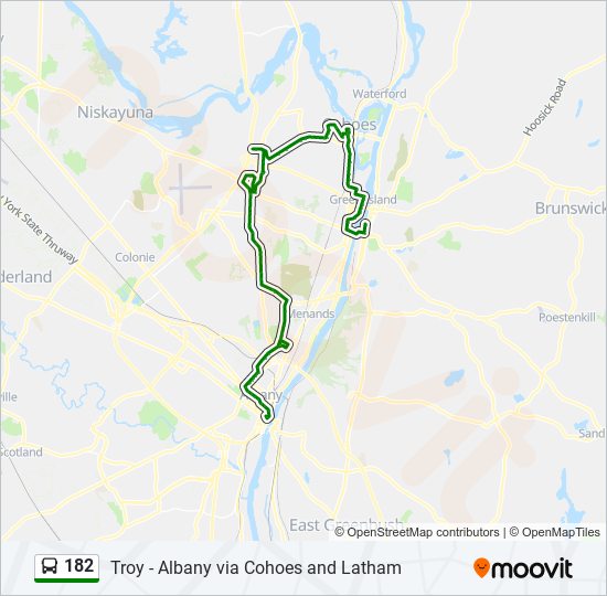 182 bus Line Map