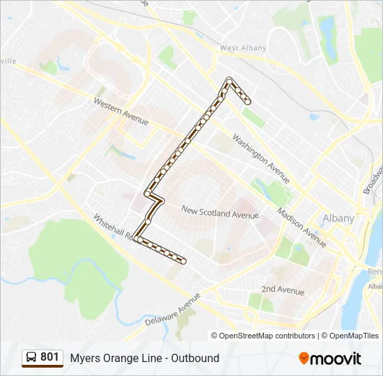 801 Bus Line Map