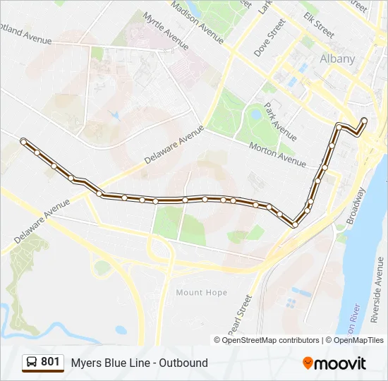 801 Bus Line Map