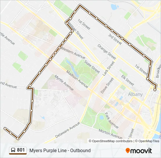 801 Bus Line Map