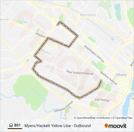 801 Bus Line Map
