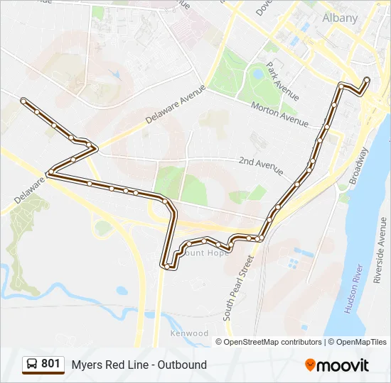 801 Bus Line Map