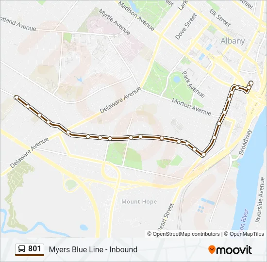 801 Bus Line Map
