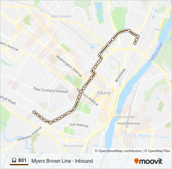 801 Bus Line Map