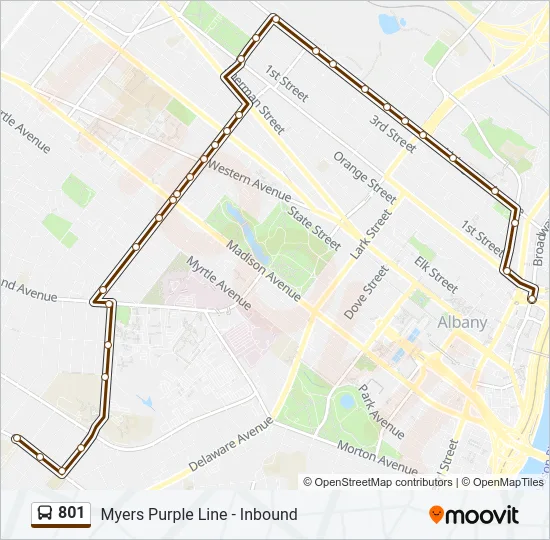 801 Bus Line Map