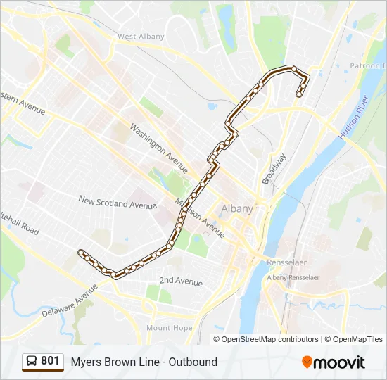 801 Bus Line Map